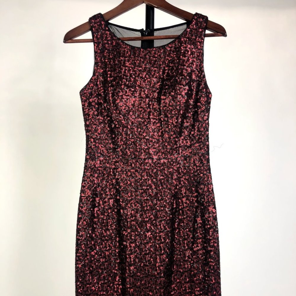 Designer Aidan Mattox Mid Length Sequin Dress